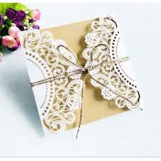 Vellum Invitation Card Laser Cut Thank You Card Square Wedding Invitation 